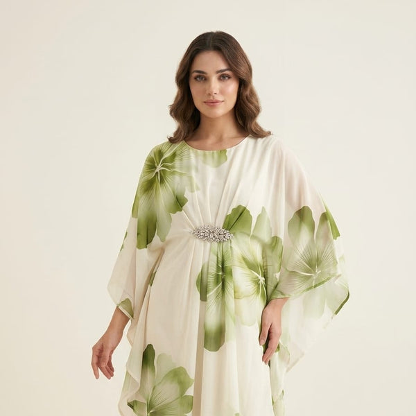 Digital Floral Kaftan Dress