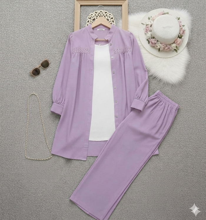 Trendy Co-Ord 2-Piece Set - Lilac