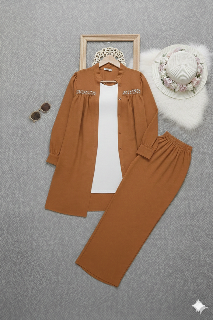 Trendy Co-Ord 2-Piece Set - Bronze