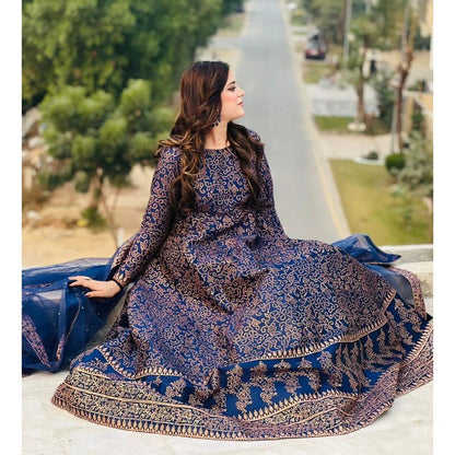 Fancy Block Printed Maxi – blue