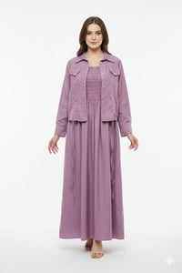Jacket Style Maxi Dress - Lilac