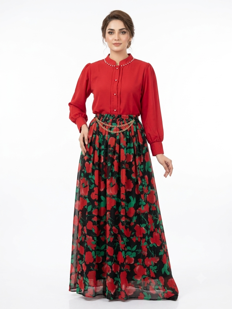 MALLA 2-Piece Skirt Set (Chain Style) - Afsarah Pret Women's Collection