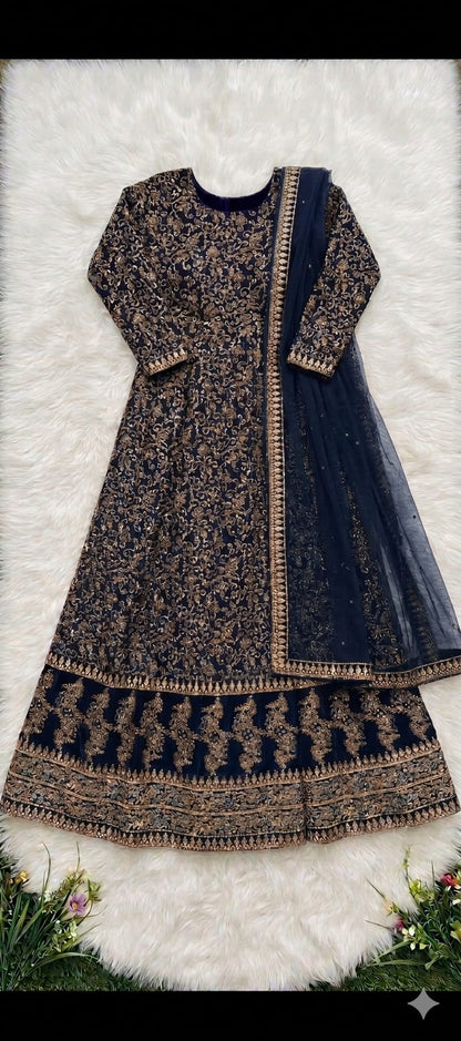 Fancy Block Printed Maxi – blue
