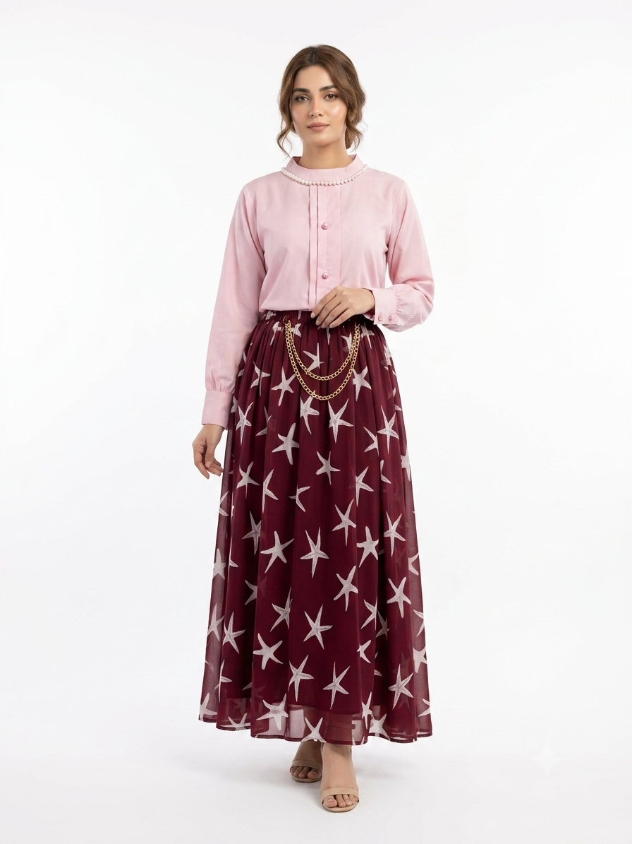 MALLA 2-Piece Skirt Set (Chain Style) - Afsarah Pret Women's Collection