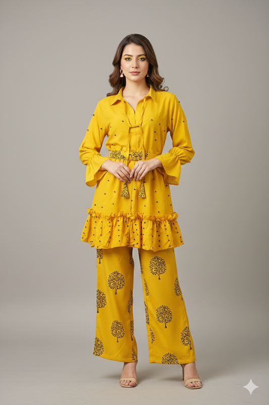 👗 Moti Charm — Western Top & Plazo Set 👗