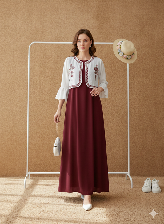 Emb jacket style Maxi